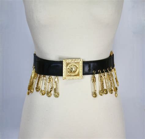 vintage versace safety pin belt